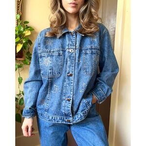 Vintage 90s Rhinestone Denim Jacket